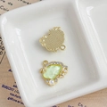 Light green cloud pendant with gold base and white pearls for DIY jewelry making - Light Green Cloud Design (1#)