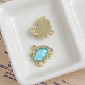 DIY cloud charms in sky blue enamel with gold stars and pearls for jewelry making - Sky Blue Cloud Design (3#)