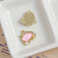 Pink cloud DIY charm with rhinestones and faux pearls for sweet jewelry making - Pink Cloud Design (4#)