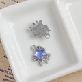 Ciondolo a stella d'argento con pietra iridescente e perla per creazione gioielli fai-da-te - Stella Iridescente Blu-Viola (5#)