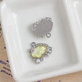 Silver alloy cloud pendant with pearl and rhinestones for DIY jewelry making - Light Yellow Cloud Design (6#)