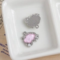 Pink enamel cloud and heart pendant with pearls for DIY jewelry making - Pink Enamel Cloud Design (7#)