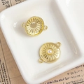 Golden sunburst jewelry connectors with faux pearls on vintage paper display - Gold Sunburst Connector with Artificial Pearl (10#)