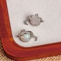Silberner Himmelsanhänger mit Opal-Kugel Mond und Sternen für DIY-Schmuckherstellung - Bunter Glitzer Opal Stil Planet Anhänger (19#)