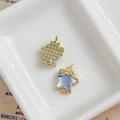 Ciondolo a stella dorato con intarsio iridescente e strass per creazione gioielli DIY - Stella Traslucida Iridescente (27#)