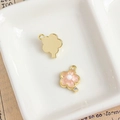 DIY-Schmuckanhänger-Set mit goldenem Blumencharme und rosa Blume mit Perle - Rosa Blume mit Strass (28#)