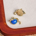 Blauer Himmelsanhänger mit goldenem Sockel und glitzernder Harzeinlage für Schmuck - Blauer Glitzer Goldner Planet Anhänger (23#)