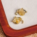 Goldene Teekanne und Himmelsplanet-Anhänger für DIY-Armbänder mit Harz und Zirkon - Gelber Bernsteinartiger Goldner Planet Anhänger (25#)