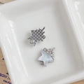Ciondolo a stella in lega con resina glitterata bianca e strass per gioielli fai-da-te - Stella Glitterata Bianca Iridescente (32#)