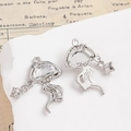 Silver jellyfish pendant charm with sparkling crystals for DIY jewelry making - Clear Jellyfish Pendant (6# White K)