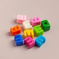 Colorful acrylic letter beads in assorted bright colors for DIY jewelry and crafts - Single / Mixed Colors E