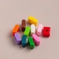 Colorful rectangular acrylic alphabet beads with large holes for DIY jewelry making - Single / Mixed Colors I