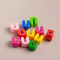 Colorful acrylic horseshoe-shaped U-beads for DIY bracelets and crafts set - Single / Mixed Colors U