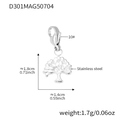 Colgante de árbol en acero inoxidable plateado con cierre de mosquetón para pulsera - Colgante de Árbol de la Vida (D301) / Colgante Solo (Sin Cadena) Acero (D301)