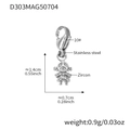 Charm de niña de acero inoxidable con circón y cierre de langosta en oro de 18k - Colgante de Niña (D303) / Colgante Solo (Sin Cadena) Acero (D303)