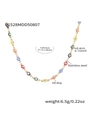Detailed view of colorful evil eye beads on gold stainless steel chain with size info - 45+5cm / Gold Multicolor (P1528)