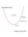 Pink evil eye bead necklace in gold-plated stainless steel with oil drip finish - 45+5cm / Gold Pink (P1528)