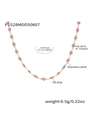 Gold stainless steel necklace with pink evil eye beads featuring 45+5cm length - 45+5cm / Gold Purple (P1528)