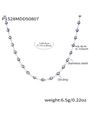 Golden stainless steel evil eye necklace with multiple blue oil-drip round beads - 45+5cm / Gold Deep Blue (P1528)