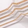 Polished 18K gold and silver curb chain links for DIY necklaces and jewelry making - 2.3*0.6mm / Gold