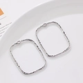 Onregelmatige zilveren rechthoekige hangers met textuur voor handgemaakte DIY-sieraden - Zilveren Onregelmatige Gehamerde Rechthoekige Stijl (2#)