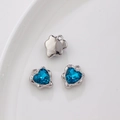 Ciondoli a forma di zampa di cuore blu in argento per la creazione di gioielli fai da te - Prezzo al pezzo / Cuore Blu (Base Argentata)