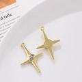 Gold star pendants set with round crystal rhinestone for DIY jewelry making - Gold Single Rhinestone Center Star Style (7#)