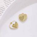 Pendentifs cœur dorés avec gravure min et relief pour la création de bijoux DIY - Cœur à Lettre Blanc Bordé d'Or (7#)