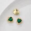Emerald green heart crystal pendant with gold metal base for DIY jewelry making - Single Piece Price / Green Heart (Gold Base)