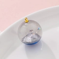 Blue sphere pendant with star sequins and golden ring for DIY jewelry making - Silver Star Dreamy Style (kp6388)