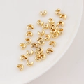 Polished 14K gold plated crescent C-shape bead covers for DIY jewelry making - 3mm (Approx 0.05g) / 14K Gold