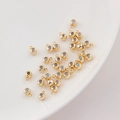 Perline di arresto in silicone placcato oro 14K con inserto bianco per gioielli - 3mm / Oro 14K