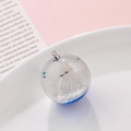 Resin crystal ball pendant with miniature snow mountain and blue sky landscape - Snow Mountain Castle Dreamy Style (kp6388)