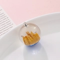 Creative glass ball pendant with golden coral texture and star sequins for DIY jewelry - Coral Texture Star Sequin Style (kp6388)