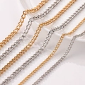 Polished 18K gold and silver curb chain links for DIY jewelry and accessories - 2.3*0.6mm / Silver