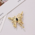 Exquisite golden butterfly pendant with black gemstone for DIY jewelry making - Gold Fluid Butterfly with Black Rhinestone (8#)