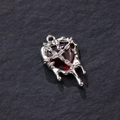 Gothic liquid metal heart pendant in silver and red for DIY jewelry making - Red Gothic Heart (6#)