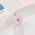 Luminous pink sky resin necklace pendant with white clouds and black silhouette - Pink Cloud with Silhouette (1#)