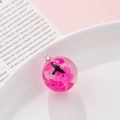 Luminous spherical resin pendant with pink clouds and bird silhouette for DIY jewelry - Dreamy Pink Bird with Cloud (3#)