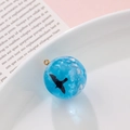 Pendentif sphérique en résine ciel bleu avec nuages blancs et silhouette d'oiseau noir - Oiseau du Ciel Bleu Clair (9#)