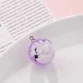 Pendentif sphérique en résine violette avec nuages blancs et oiseaux pour bijoux DIY - Purple Cloud Bird (12#)