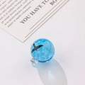 Luminous blue sky and white clouds resin ball pendant with flying bird silhouette - Large / Blue Sky White Clouds Bird (9#16mm)