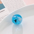 Pendentif en résine ciel bleu nuages blancs avec oiseau pour création de bijoux DIY - Oiseau Miroir du Ciel (17#)