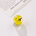 Spherical resin pendant with yellow clouds and black bird silhouette for DIY jewelry - Large / Yellow Smoke Bird (7#16mm)