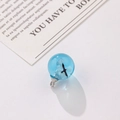 DIY glowing sky pendant necklace with blue moon and white clouds in resin glass ball - Light Blue Sky Bird (10#12mm)