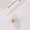 Luminous blue sky and white clouds resin ball pendant with golden metal ring - Pure White Cloud Texture (11#12mm)