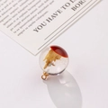 DIY handmade resin sphere necklace pendant with golden glitter and red motif decor - Red-Brown Sphere Gold Foil (4#16mm)