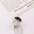 Luminous blue sky white cloud resin sphere pendant with golden metal ring hook - Black Top Transparent Silver Powder (3#16mm)