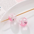 Perle ronde en résine DIY avec texture nuage rose et blanc pour création de bijoux - Perle de Trou de Nébuleuse Rose (22#)