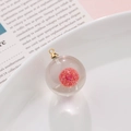 Pendentif sphérique en résine avec paillettes roses et boucle dorée pour bijoux DIY - Boule de Rêve Rose Scintillante (25#)